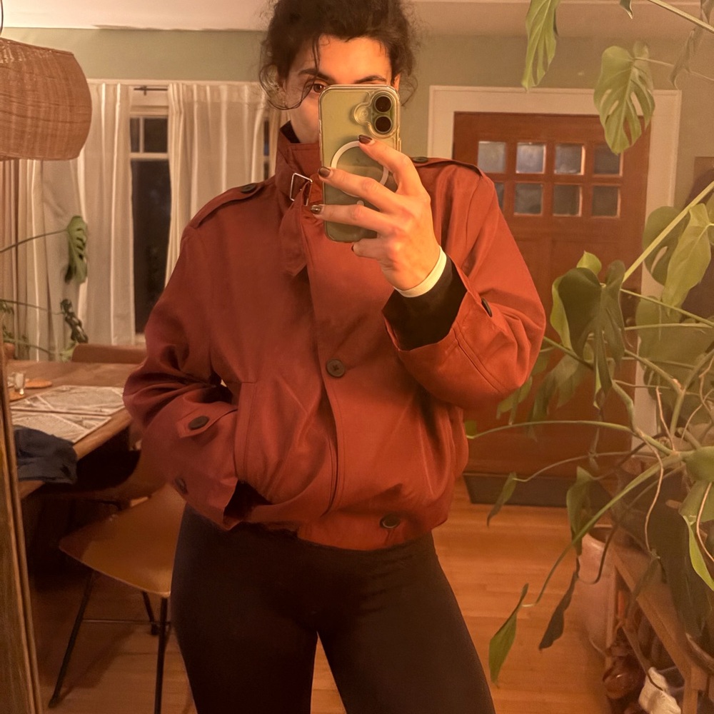 NWT Commense Burgundy Trench Coat - Picture 10 of 12